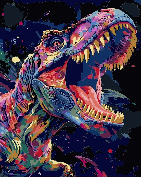 Malování podle čísel Barevný T-Rex