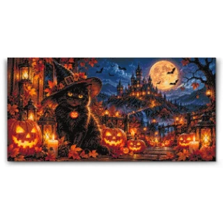 Diamantový obraz Halloween kočka